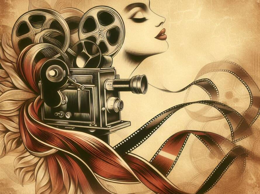 ilustração mesclando moda e produção audiovisual