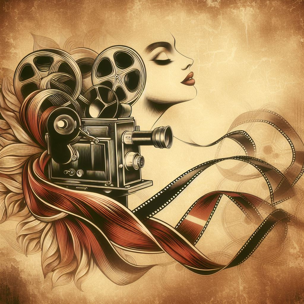 ilustração mesclando moda e produção audiovisual